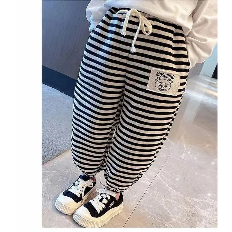 CozyStride Kids Striped Jogger Pants Thermal Drawstring Toddler Sweatpants For Boys Girls 46Y 5