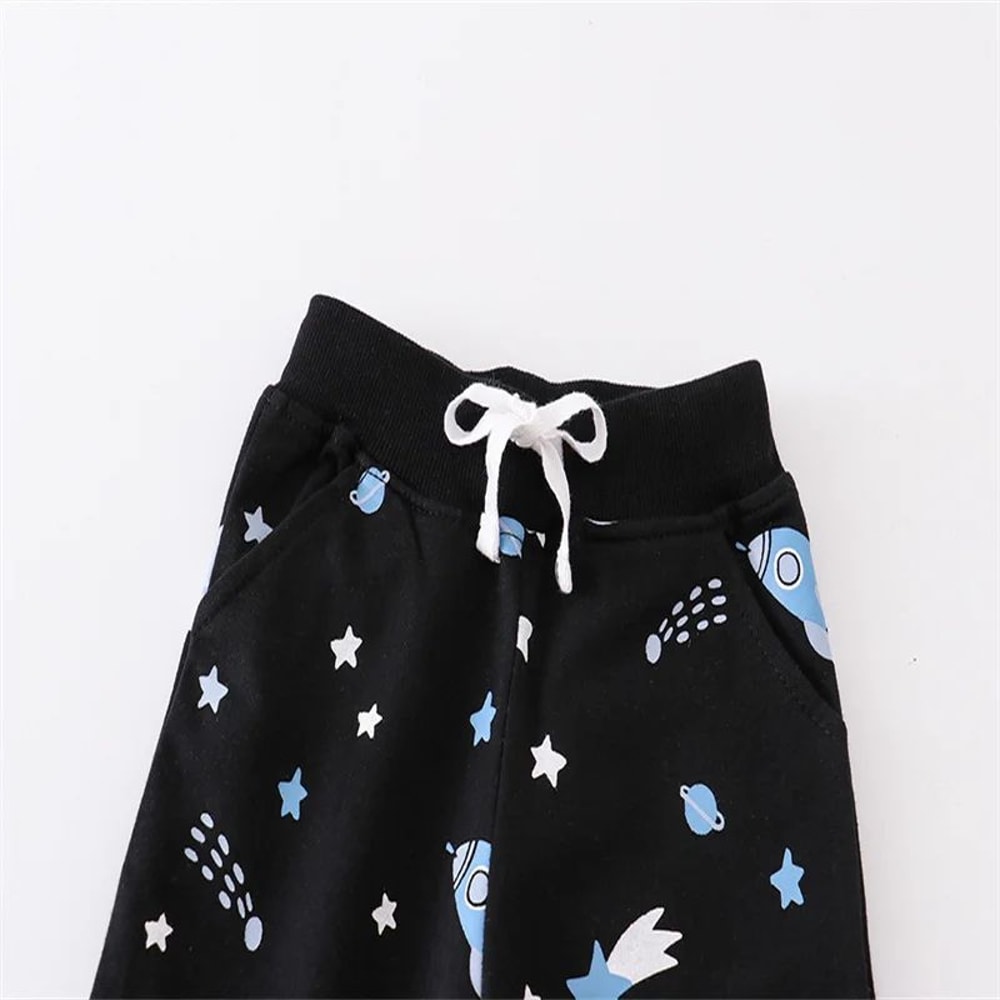 Jumping Meters Kids Space Print Sweatpants Cotton Drawstring Harem Pants For Boys 2T7T 0