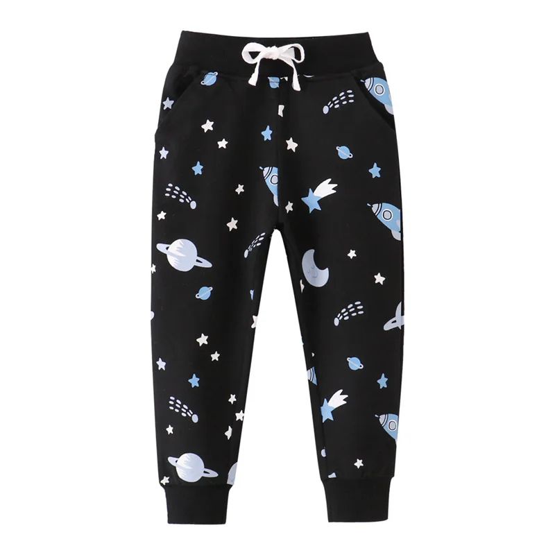 Jumping Meters Kids Space Print Sweatpants Cotton Drawstring Harem Pants For Boys 2T7T 3