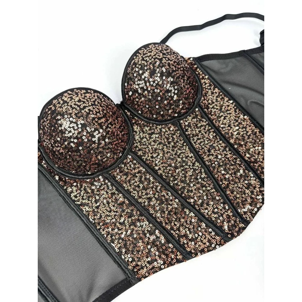 GlamSpark Sequin Camisole Tank Top Y2K Sexy Club Party Corset Camis For Women 2