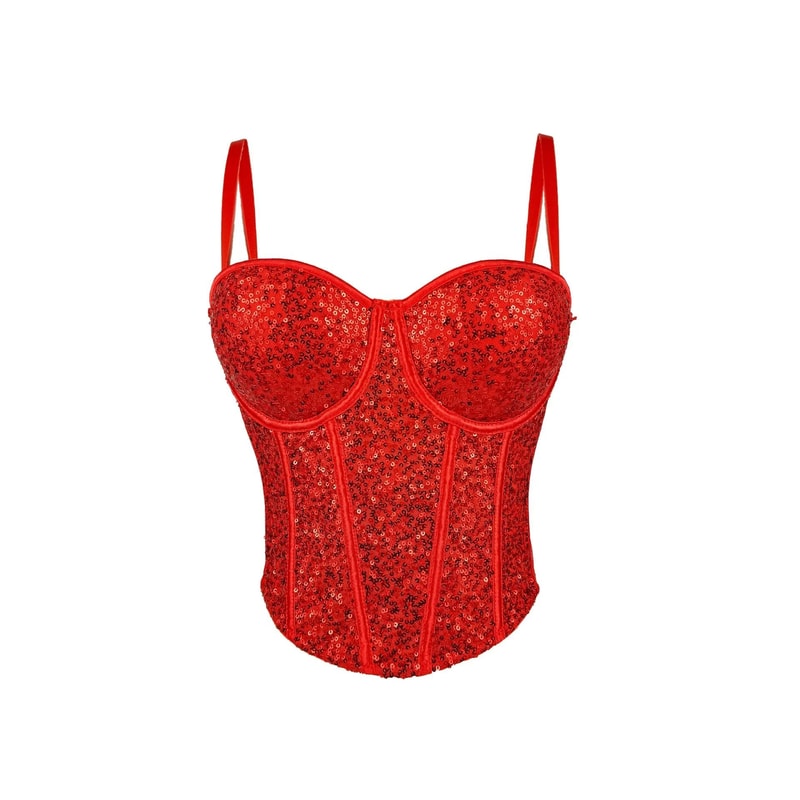 GlamSpark Sequin Camisole Tank Top Y2K Sexy Club Party Corset Camis For Women 11