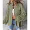 Sequin Colorblock Shacket Jacket Womens Contrast ButtonUp Raw Hem High Street Coat 5
