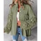 Sequin Colorblock Shacket Jacket Womens Contrast ButtonUp Raw Hem High Street Coat 5