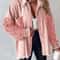 Sequin Colorblock Shacket Jacket Womens Contrast ButtonUp Raw Hem High Street Coat 11