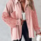 Sequin Colorblock Shacket Jacket Womens Contrast ButtonUp Raw Hem High Street Coat 11