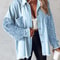 Sequin Colorblock Shacket Jacket Womens Contrast ButtonUp Raw Hem High Street Coat 14
