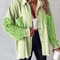 Sequin Colorblock Shacket Jacket Womens Contrast ButtonUp Raw Hem High Street Coat 18
