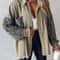 Sequin Colorblock Shacket Jacket Womens Contrast ButtonUp Raw Hem High Street Coat 19