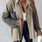 Sequin Colorblock Shacket Jacket Womens Contrast ButtonUp Raw Hem High Street Coat 19