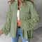 Sequin Colorblock Shacket Jacket Womens Contrast ButtonUp Raw Hem High Street Coat 17
