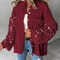 Sequin Colorblock Shacket Jacket Womens Contrast ButtonUp Raw Hem High Street Coat 21