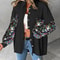 Sequin Colorblock Shacket Jacket Womens Contrast ButtonUp Raw Hem High Street Coat 9