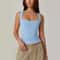 Y2K Square Neck DoubleLayer Tank Top Womens Slim Fit Sleeveless Basic Crop Camisole 2