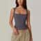 Y2K Square Neck DoubleLayer Tank Top Womens Slim Fit Sleeveless Basic Crop Camisole 7