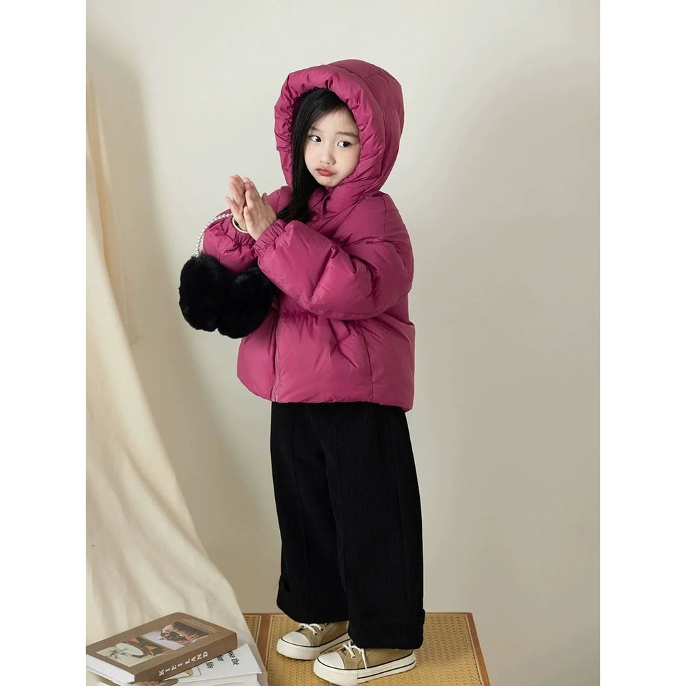 Kids Winter Hooded Puffer Jacket Warm CottonPadded Coat For Boys Girls 312Y 1