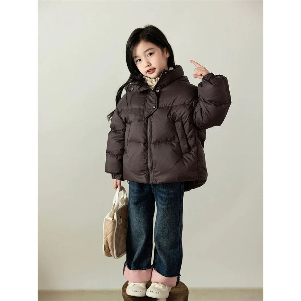 Kids Winter Hooded Puffer Jacket Warm CottonPadded Coat For Boys Girls 312Y 2