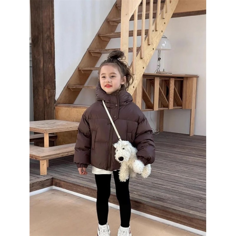 Kids Winter Hooded Puffer Jacket Warm CottonPadded Coat For Boys Girls 312Y 4