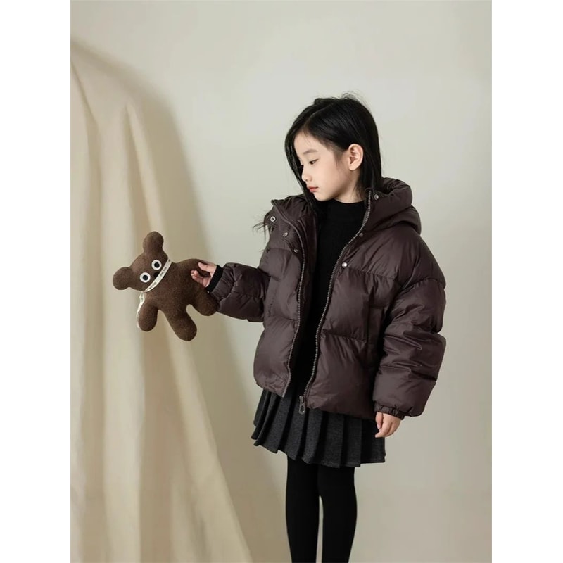 Kids Winter Hooded Puffer Jacket Warm CottonPadded Coat For Boys Girls 312Y 3