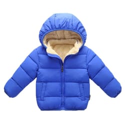 kids plush fur hooded winter jacket – thick warm cotton-padded coat for boys & girls (3–6y)