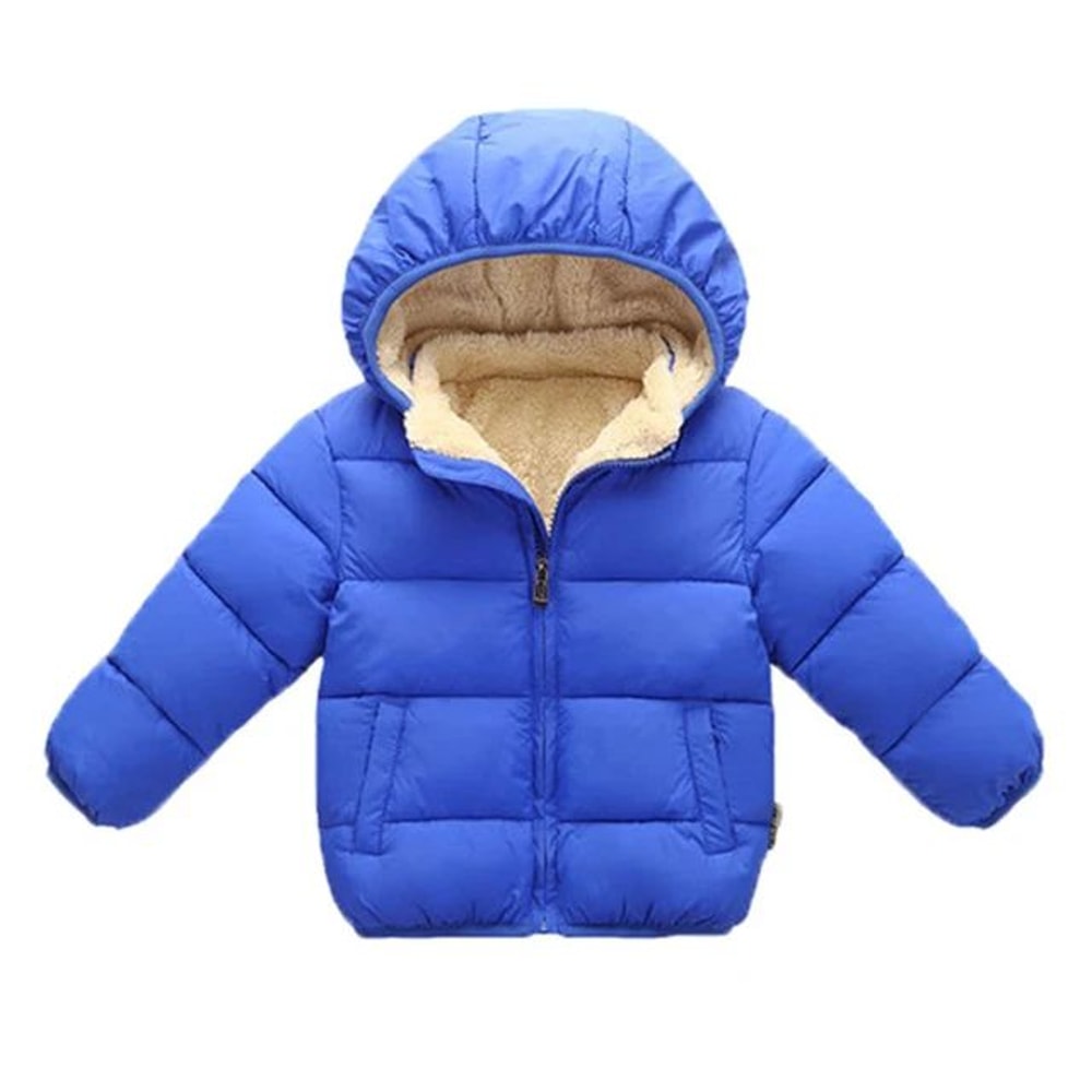 Kids Plush Fur Hooded Winter Jacket Thick Warm CottonPadded Coat For Boys Girls 36Y 7