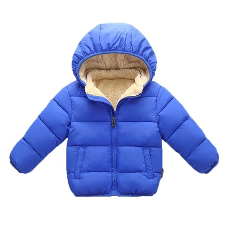 Kids Plush Fur Hooded Winter Jacket Thick Warm CottonPadded Coat For Boys Girls 36Y 7