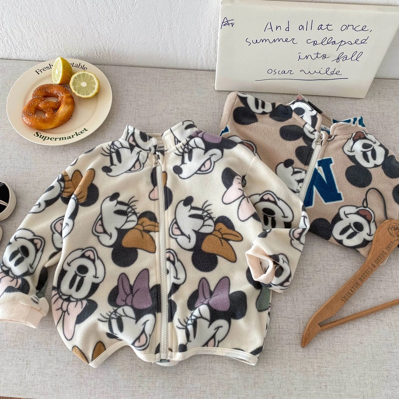 Disney Mickey Kids Lightweight Jacket Cartoon Print Spring Autumn Coat For Boys Girls 06Y 1