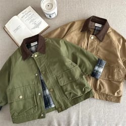 kids patchwork trench jacket – casual cargo style coat for babies & toddlers (1–10y)