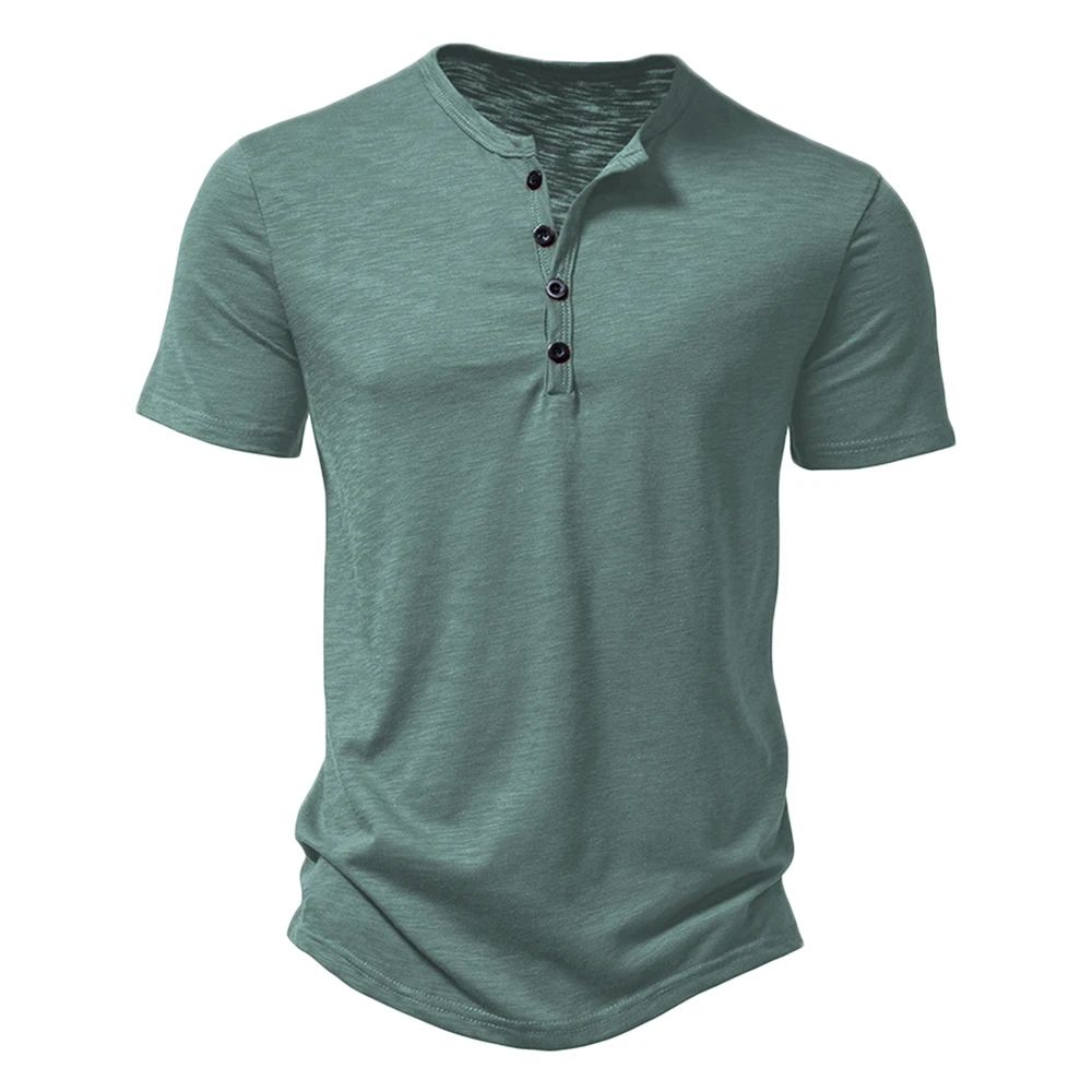 King Billion Mens Cotton Henley TShirt Breathable Short Sleeve Casual Summer Tee 9