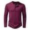 Mens Cotton Long Sleeve Henley Shirt Casual Button Neck Slim Fit Tee 0