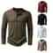 Mens Cotton Long Sleeve Henley Shirt Casual Button Neck Slim Fit Tee 4