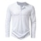 Mens Cotton Long Sleeve Henley Shirt Casual Button Neck Slim Fit Tee 6
