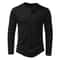 Mens Cotton Long Sleeve Henley Shirt Casual Button Neck Slim Fit Tee 9