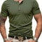 Mens Short Sleeve Henley TShirt Slim Fit Button Neck Casual Streetwear Tee 5