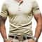 Mens Short Sleeve Henley TShirt Slim Fit Button Neck Casual Streetwear Tee 7