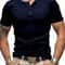 Mens Short Sleeve Henley TShirt Slim Fit Button Neck Casual Streetwear Tee 9