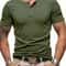 Mens Short Sleeve Henley TShirt Slim Fit Button Neck Casual Streetwear Tee 11