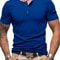 Mens Short Sleeve Henley TShirt Slim Fit Button Neck Casual Streetwear Tee 13