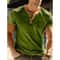 Mens Faith 3D Print Henley Shirt Oversized Short Sleeve Streetwear Tee 2