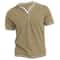 Mens Cotton VNeck Henley TShirt Casual Slim Fit Short Sleeve Tee 1