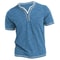 Mens Cotton VNeck Henley TShirt Casual Slim Fit Short Sleeve Tee 4