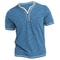 Mens Cotton VNeck Henley TShirt Casual Slim Fit Short Sleeve Tee 5