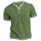 Mens Cotton VNeck Henley TShirt Casual Slim Fit Short Sleeve Tee 6
