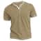 Mens Cotton VNeck Henley TShirt Casual Slim Fit Short Sleeve Tee 7