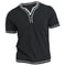 Mens Cotton VNeck Henley TShirt Casual Slim Fit Short Sleeve Tee 8