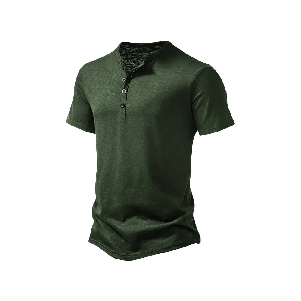 Mens Breathable Summer Henley TShirt Lightweight QuickDry Casual Short Sleeve Athletic Tee 0