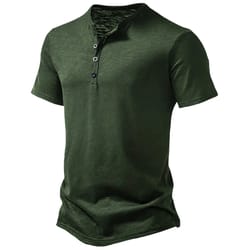 men's breathable summer henley t-shirt – lightweight quick-dry casual short sleeve athletic tee