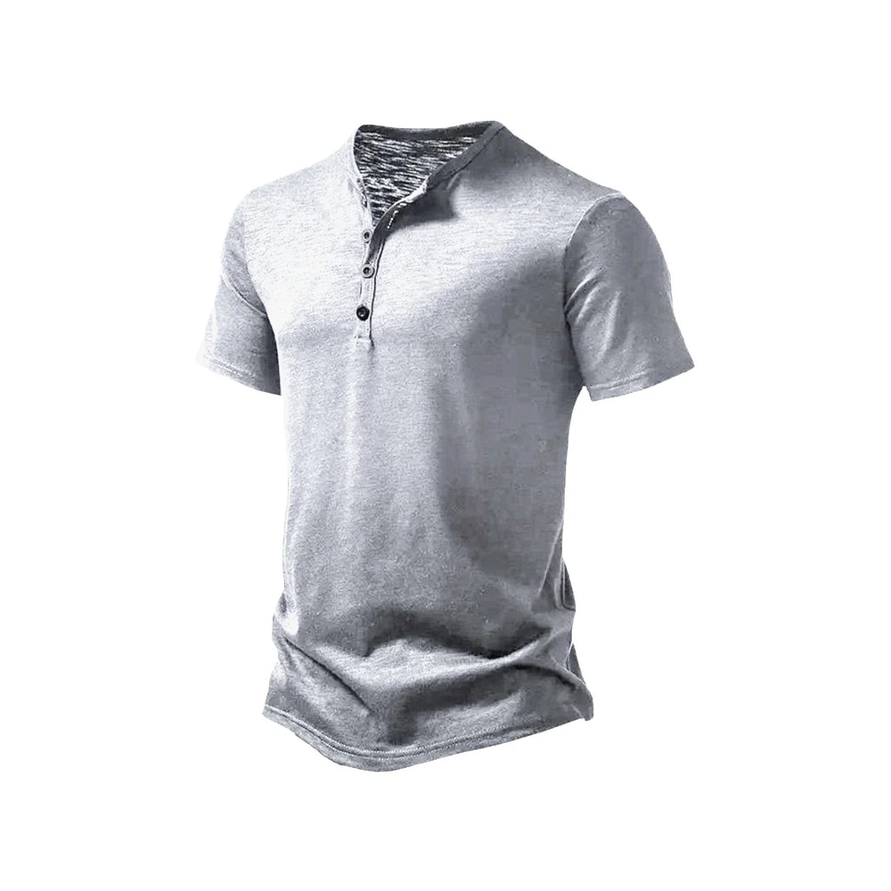 Mens Breathable Summer Henley TShirt Lightweight QuickDry Casual Short Sleeve Athletic Tee 2