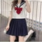 Womens Japanese JK Sailor School Uniform Set Classic Long Sleeve Anime Cosplay Outfit With Red Tie 3