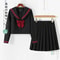 Womens Black Japanese JK Sailor School Uniform Set Classic Anime Cosplay Student Outfit With Pleat 11