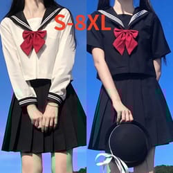 elegant plus size sailor school uniform set – japanese jk style long sleeve cosplay outfit s–8xl